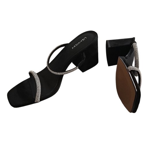 Lisa Vicky Nordstrom Mood Pave Block Heel Slide Sandal Size 9.5 M - Picture 1 of 3